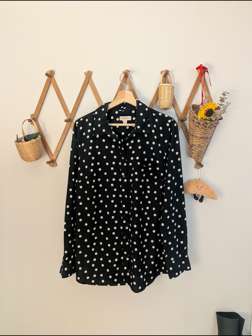 Polka Dot Button-Up Blouse